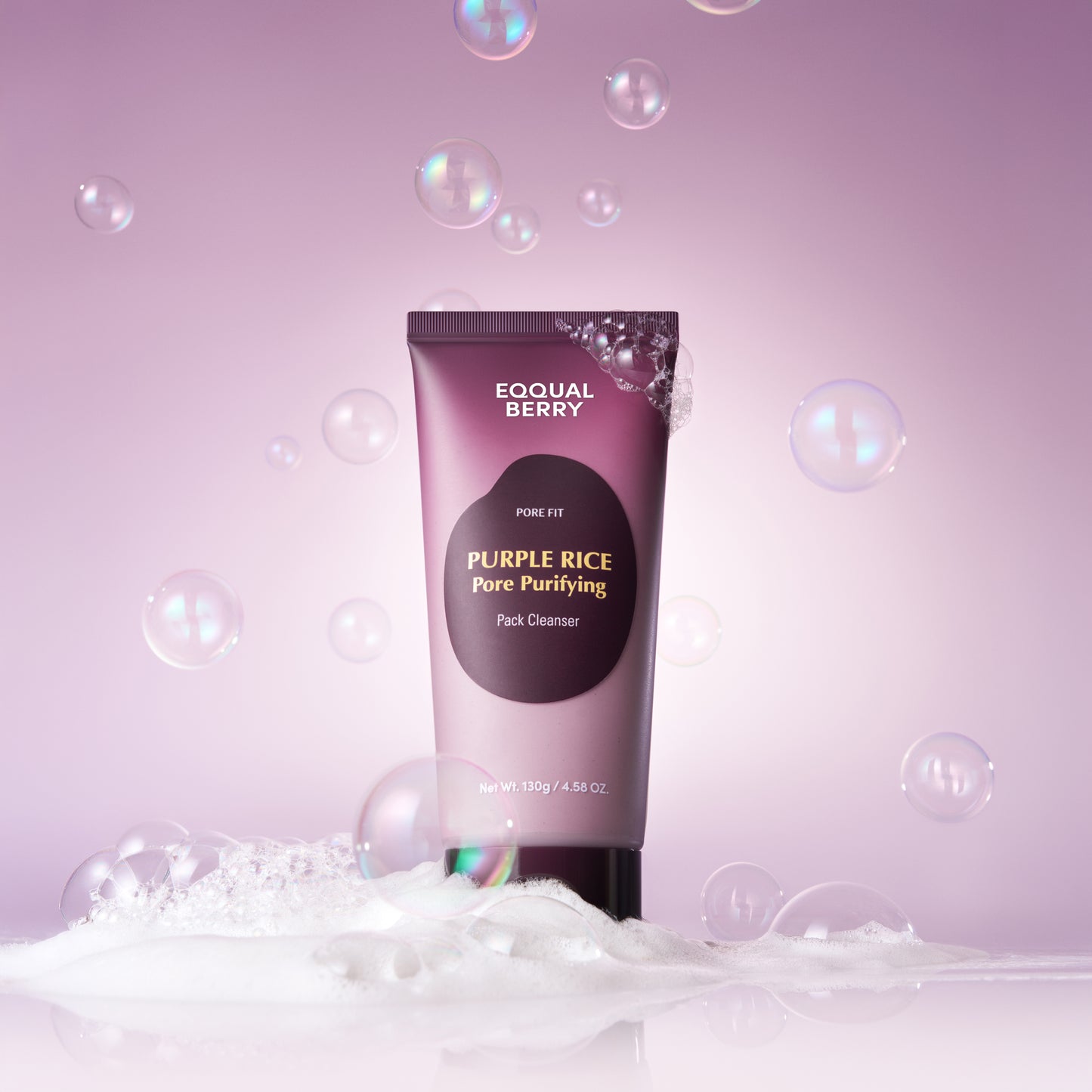 Sữa rửa mặt đất sét EQQUALBERRY Purple Rice Pore Purifying Pack Cleanser