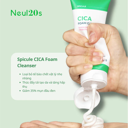 Sữa Rửa Mặt Sạch Sâu, BHA Hỗ Trợ Tẩy Tế Bào Chết, Kiềm Dầu Cho Da Mụn Nhạy Cảm Neul20s Spicule Cica Foam Cleanser 100mL