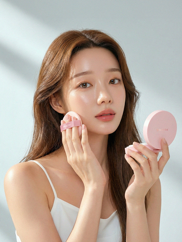 Peach C Focus On Air Velvet Cushion